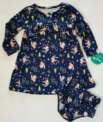 Nannette Bebé Niña 2 Piezas Conjunto de Vacaciones Vestido Manga Larga con Florero Talla 24M Nuevo Foto 1 de 4