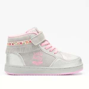 Lelli Kelly Sneaker Alta Bambina Frangetta Mix, Vernice e Suede - EH01 (Argento)