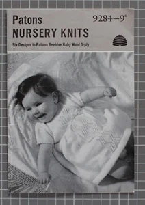 Vintage P &B knitting nursery knits no. 9284 in 3 ply. 6 designs - Picture 1 of 4