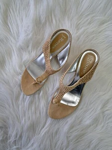 Sz 7.5 J. Renee $129 blingy leather dress sandals - Picture 1 of 9