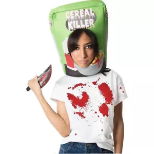 Halloween Cereal Killer Costume Kit Unisex Adult Hat & Knife Pun Novelty - Picture 1 of 7