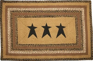 Eco-Friendly Rectangle Braided Area Rug w/ Stars & Non-Slip Pad Kettle Grove - Picture 1 of 16