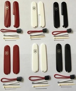 SWISS ARMY  VICTORINOX 84mm SCALES/HANDLES  WITH TWEEZER+TOOTHPICK+PIN+cord - Picture 1 of 11