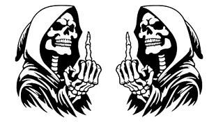 Grim Reaper Skull Vinyl Sticker Decal Truck Car Window - Foto 1 di 9