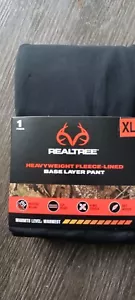 REALTREE MEN'S PERFORMANCE BASE fleece lined LAYER PANT Black SZ XL - Picture 1 of 3