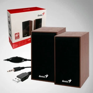 Haut-parleurs bois PC Salon stéréo Enceintes USB 6W 2,0 canaux Genius SP-HF180 - Zdjęcie 1 z 2