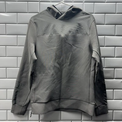 Sudadera con Capucha Gris Atlética Calce Ajustado de Neopreno Lululemon Para Hombres Cremallera Lateral Talla Pequeña Foto 1 de 4