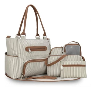 8-teiliges Wickeltasche Tragetasche Set Baby Windel für Mama große Aufbewahrung Handtaschen Handtasche Set - Bild 1 von 15