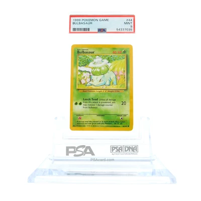 1999 Pokemon Card PSA 9 MINT Card Base set Unlimited #44 Bulbasaur - Image 1 of 2