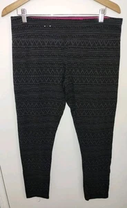 SO Intimates Juniors Gray Black Geometric Tribal Vibe Leggings Size XL EUC - Picture 1 of 6
