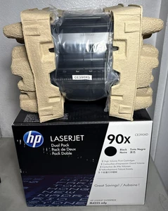 Cartucho de impresión de tóner negro paquete doble original HP 90X (CE390XD) - Caja abierta - Imagen 1 de 8