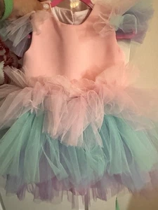 Handmade amazing Rainbow Tutu Dress – Size approx. 3T-4T,heart on the back - Picture 1 of 5