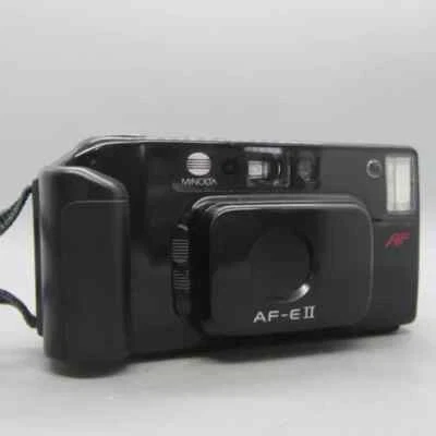 Minolta AF-E II 35mm Film Point and Shoot Camera Black 100% Tested  myref66 - Image 1 of 4