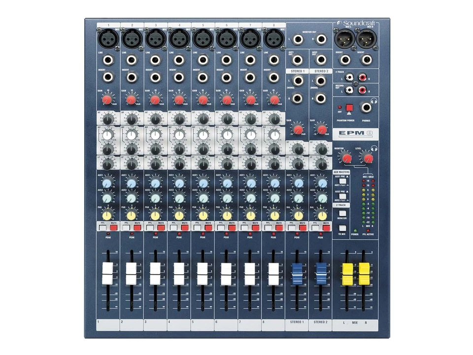 Soundcraft EPM8 8 Mono+2 Stereo Channel 2 Bus Recording/Live Mixer Console EPM 8 - Image 1 of 4