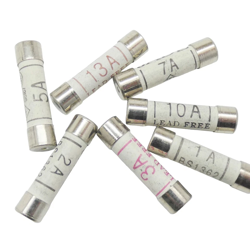 Fuses Domestic Household Plug Ceramic 1A 2A 3A 5A 7A 10A 13A Various Pack Sizes - Image 1 of 1
