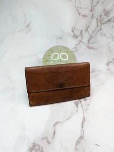 Vintage Wallet Tooled Leather Brown Cowhide Handmade Princess Gardner 50s 60s - Picture 1 of 14