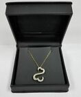 1ct Round Simulated Diamond Open Heart Pendant Necklaces 14k Yellow Gold Plated