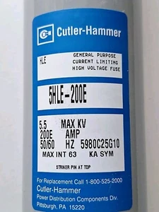 CUTLER-HAMMER EATON 5HLE-200E 5.5 MAX KV FUSE 5980C25G10 - Picture 1 of 4