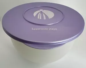Tupperware Impressions Bowl #3093 2.5 L Container Metallic Purple 2000 Logo VTG - Picture 1 of 19