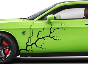 New LIGHTNING BOLT 21" x 48" vinyl RACING STRIPES Decal qty 1 (Fits Challenger) - Picture 1 of 24