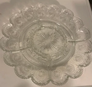 Vtg Clear Relish Deviled Egg Tray American Concord by Brockway Glass LOT40-26 - Picture 1 of 2