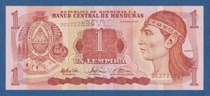 HONDURAS -- 1 LEMPIRA ( 23.1.2003 ) -- UNC -- PICK 84c . - Picture 1 of 2