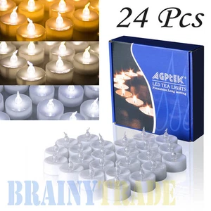 24/100x Luz de té LED sin llama Velas votivas parpadeantes Fiesta de Navidad Decoración - Imagen 1 de 10