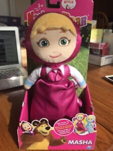 Masha and the Bear - Masha - Transforming Doll Plush Blue Pink Netflix Original