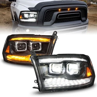 Projetor full led preto sequencial para DODGE RAM 1500 09-18 RAM 2500 3500 10-18 - Imagem 1 de 4