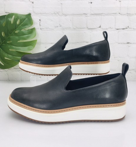 Scarpe mocassino donna Clarks taglia 8 M nero pelle plateau zeppa