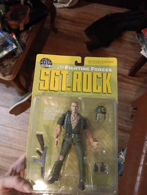 Figura de acción DC Direct Our Fighting Forces Sgt Rock 2002 6,5" casco de pistola RARO Foto 1 de 4