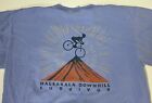 Vintage Haleakala Downhill Survivor T-Shirt M Hawaii Maui Volcano Road Bike Blue