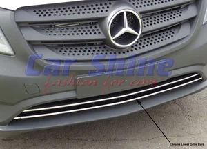 Mercedes W447 Vito CHROME STAINLESS STEEL LOWER GRILLE BARS 2pc UNPAINTED BUMPER - Picture 1 of 1
