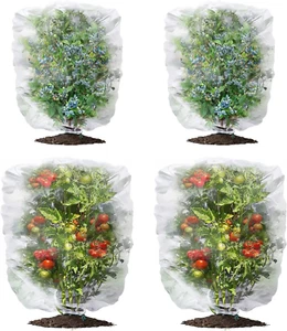 4 Pack Garden Netting Mesh Pest Barrier Plant Cover Bags with Drawstring, 2 Size - Picture 1 of 9