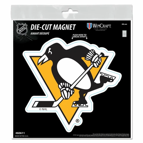 PITTSBURGH PENGUINS 6"X6" DIE-CUT MAGNET FOR INDOOR OR OUTDOOR USE HIGH QUALITY Cover
