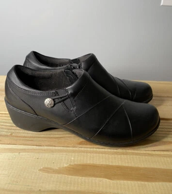  Zapatos para mujer Clark's TALLA 7 negros con cremallera lateral de cuero Foto 1 de 4