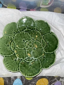 Belo Faiancas Green Geranium Leaf Salad Dessert Plate Portugal Set Of 2 - Picture 1 of 8