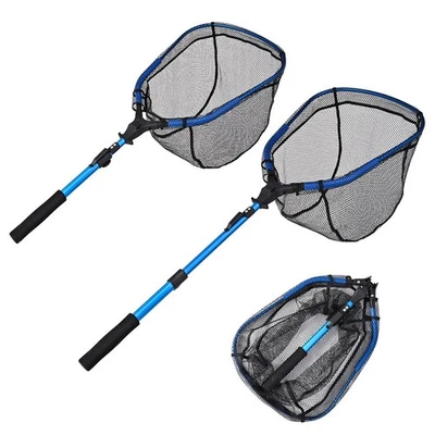 Maneuverable 107cm Folding Fish Landing Net Ideal for Bird Catching in Ponds - Image 1 of 4