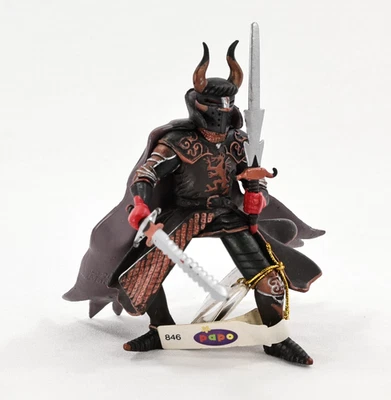 Figura Papo Shadow Warrior Knight Black Dragon Red 2006 con etiquetas dos espadas Foto 1 de 4