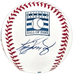 Ken Griffey Jr. Autographed HOF Logo Baseball Mariners Hand Painted Portrait PSA - Picture 1 of 5