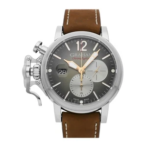 Graham Chronofighter Vintage Left Hand Auto Steel Mens Watch 2CVDS.C02A.L132B - Picture 1 of 6