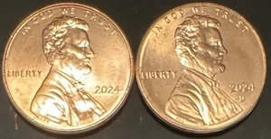 2024 Lincoln Shield Cent P D Uncirculated BU 2 Coin Lot From Original Rolls - Picture 1 of 2