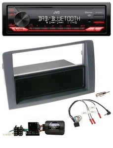 JVC DAB Lenkrad Bluetooth USB Autoradio für Fiat Idea 2006-2011 grau - Bild 1 von 9