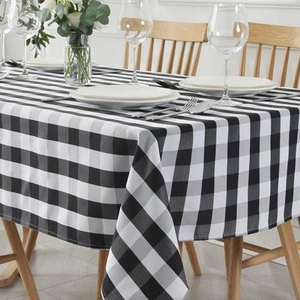 Checkered Square Tablecloth Stain Resistant Waterproof and Resistant Washable... - Picture 1 of 9