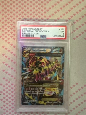 Pokémon Groudon EX Full Art Holo Ultra Rare Card XY Primal Clash 151/160 PSA 7 - Image 1 of 2