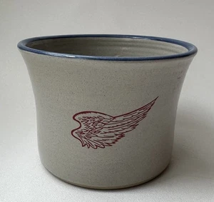 Vintage Red Wing Stoneware Sm Bowl/Crock Blue Rim 4” High 6" Wide Farmhouse CT - Picture 1 of 7