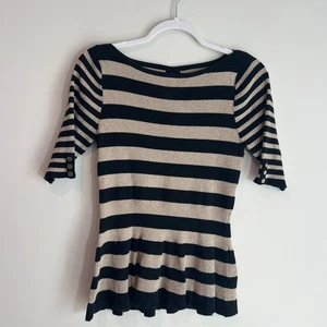 Maglione Casa Bianca Mercato Nero e Oro Righe Metallizzate - Foto 1 di 4