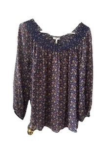 Joie Seide Damen Blumen Top Bluse Schulter Große 3/4 Arm - Bild 1 von 10