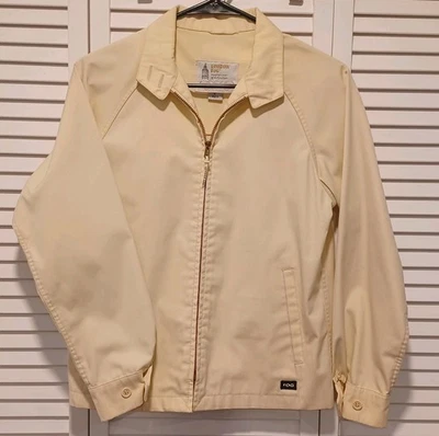 Vintage 1970s London Fog Weatherwear Jacket Size 6 Reg Pale Yellow Fog Patch  - Image 1 of 4