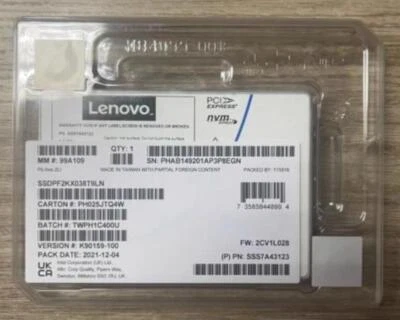 Intel D7 P5500 3.84TB Lenovo SSD 2.5" U.2 PCIe Gen4 NVMe SSDPF2KX038T9LN - Image 1 of 2
